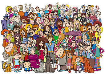 Image showing cartoon people in the crowd