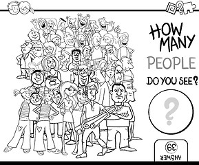 Image showing counting people game coloring page