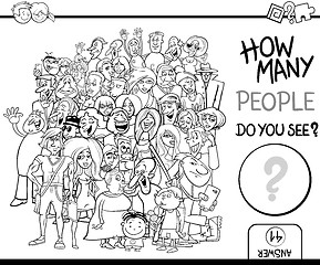 Image showing counting people task coloring page