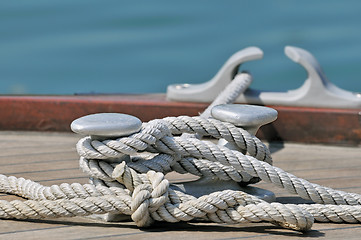 Image showing Moored boat