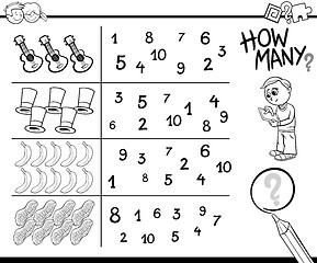 Image showing counting game coloring page