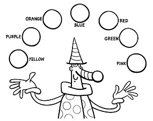 Image showing main colors educational coloring task