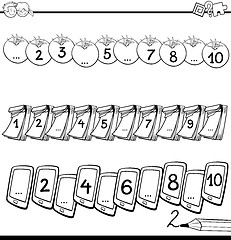 Image showing maths educational task for coloring