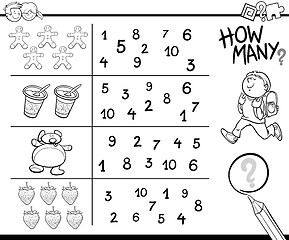 Image showing counting game coloring page