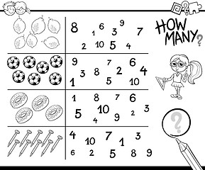 Image showing counting activity coloring page