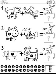 Image showing addition task coloring book