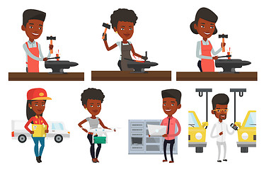 Image showing Vector set of industrial workers.