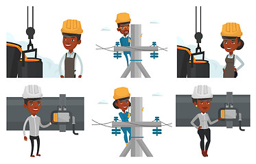 Image showing Vector set of industrial workers.