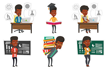 Image showing Vector set of student characters.