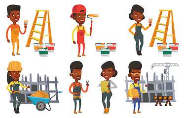 Image showing Vector set of constructors and builders characters