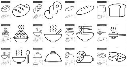 Image showing Junk food line icon set.