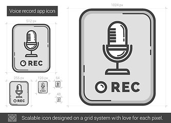 Image showing Voice record app line icon.