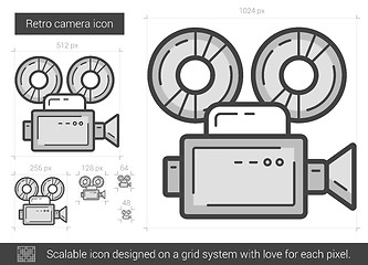 Image showing Retro camera line icon.