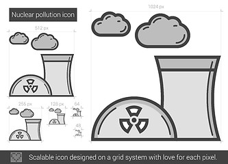 Image showing Nuclear pollution line icon.