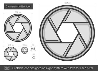 Image showing Camera shutter line icon.