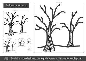 Image showing Deforestation line icon.