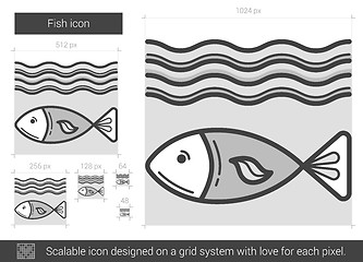 Image showing Fish line icon.