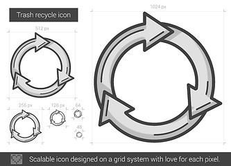 Image showing Trash recycle line icon.