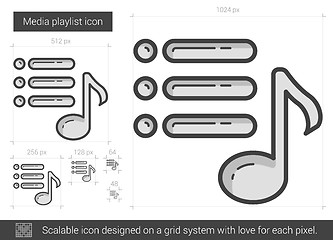 Image showing Media playlist line icon.