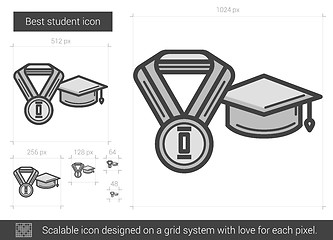 Image showing Best student line icon.