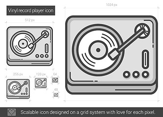 Image showing Vinyl record player line icon.