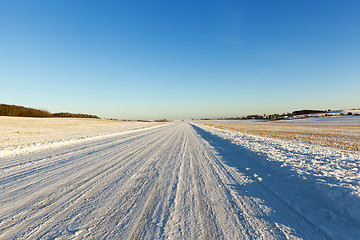 Image showing muddy road, winter