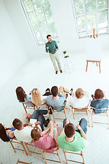 Image showing Speaker at Business Meeting in the conference hall.