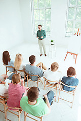 Image showing Speaker at Business Meeting in the conference hall.