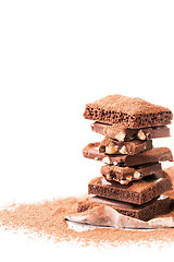 Image showing Tower of milk chocolate, porous