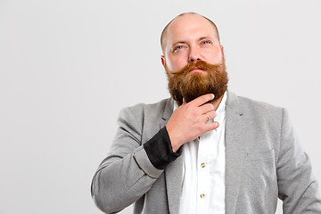 Image showing Bald man with ginger beard