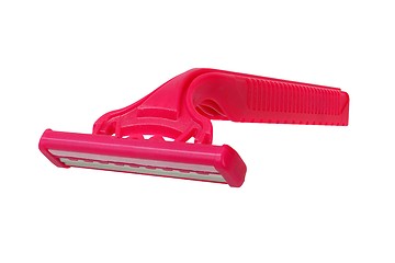 Image showing Pink disposable razor