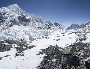 Image showing Everest base camp area with Nuptse summit 