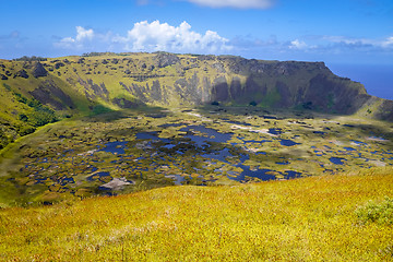 Image showing Rano Kau volcano crater in Easter Island