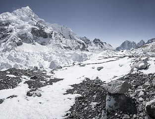 Image showing Everest base camp area and Khumbu icefall