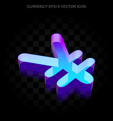 Image showing Currency icon: 3d neon glowing Yen made of glass, EPS 10 vector.