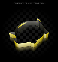 Image showing Currency icon: Yellow 3d Money Box made of paper, transparent shadow, EPS 10 vector.