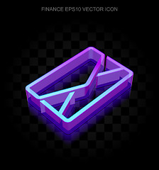 Image showing Finance icon: 3d neon glowing Email made of glass, EPS 10 vector.