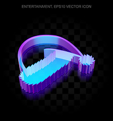 Image showing Holiday icon: 3d neon glowing Christmas Hat made of glass, EPS 10 vector.