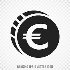 Image showing Currency vector Euro Coin icon. Modern flat design.