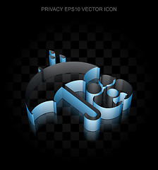 Image showing Privacy icon: Blue 3d Family And Umbrella made of paper, transparent shadow, EPS 10 vector.