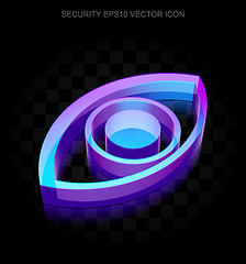 Image showing Privacy icon: 3d neon glowing Eye made of glass, EPS 10 vector.