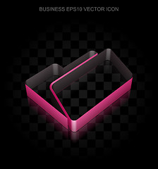 Image showing Business icon: Crimson 3d Folder made of paper, transparent shadow, EPS 10 vector.