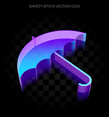 Image showing Privacy icon: 3d neon glowing Umbrella made of glass, EPS 10 vector.