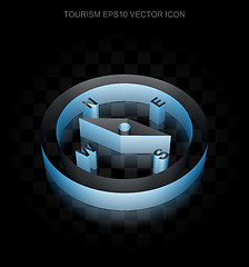 Image showing Tourism icon: Blue 3d Compass made of paper, transparent shadow, EPS 10 vector.