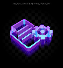 Image showing Programming icon: 3d neon glowing Gear made of glass, EPS 10 vector.