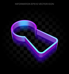 Image showing Data icon: 3d neon glowing Keyhole made of glass, EPS 10 vector.