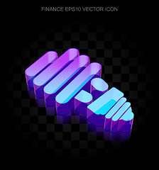 Image showing Finance icon: 3d neon glowing Energy Saving Lamp made of glass, EPS 10 vector.