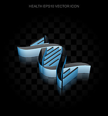 Image showing Healthcare icon: Blue 3d DNA made of paper, transparent shadow, EPS 10 vector.