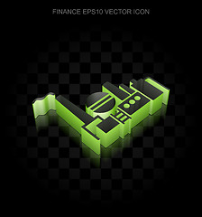 Image showing Business icon: Green 3d Oil And Gas Indusry made of paper, transparent shadow, EPS 10 vector.