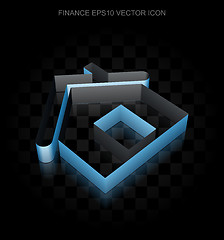 Image showing Business icon: Blue 3d Home made of paper, transparent shadow, EPS 10 vector.